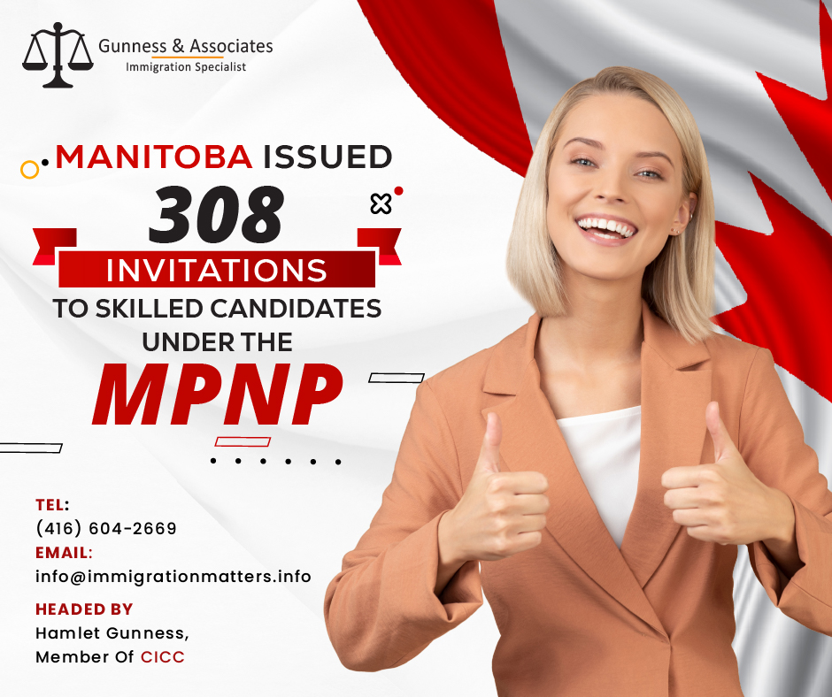 On February 9, 2023, Manitoba held its fourth invitation round in the Manitoba Provincial Nominee Program (MPNP) this year. In round #168, the MPNP issued 221 LAAs in the Skilled Workers in Manitoba stream. The minimum score for the LAA in this category was 720 points, 6 points fewer than the previous draw.In the Skilled Workers Overseas stream, Manitoba issued 32 LAAs to candidates invited under the Strategic Recruitment Initiative. The lowest score in the SWO category was 709 points, four points fewer than in the previous draw. In addition, 55 invitations were issued in the International Education Stream.Manitoba has issued LAAs to 308 candidates, including 33 Express Entry candidates for this round. In 2023, MPNP invited 987 candidates, and 92 of them received invitations in the Express Entry.Round #168 skilled candidates under the MPNP
The table below provides information on Manitoba's 168th PNP draw:
Date
Stream
No. of LAAs
Minimum Score
February 9, 2023
Skilled Workers in Manitoba
221
720
February 9, 2023
Skilled Workers Overseas
32
709
February 9, 2023
International Education Stream
55
-Manitoba PNP CRS drops!Drop in Manitoba PNP CRS!
The Manitoba draws with low score requirements will continue with the EOI draw on February 9. On January 26, the prior EOI draw was place.Candidates from Manitoba's skilled workers required a minimum of a 726, and candidates from overseas skilled workers required a minimum of a 713.
The reality that Manitoba has conducted back-to-back draws with higher ITAs and lower scores shows that the government intends to expand the number of candidates who are eligible to acquire a provincial nomination under MPNP-managed streams.Skilled Workers Overseas streamThe Skilled Worker Overseas (SWO) pathway suggests candidates who can prove they have a solid connection to Manitoba by:the help of family or friends
prior education, prior employment in the province, or
a direct Invitation to Apply from the MPNP as a part of a Strategic Recruitment InitiativeSkilled Workers in ManitobaThe Skilled Worker in Manitoba (SWM) pathway suggests candidates who have a strong connection to our province through ongoing employment and enough knowledge of our official languages, as well as the skills needed, education, and training, work experience, and job experiences, to immediately and sustainable way make a contribution to the Manitoba economy and our community in general.International Education StreamThe International Education Stream (IES) for Manitoba graduates aims to provide international students that graduate in Manitoba faster pathways to nomination while also meeting the requirements of industry.There are three pathways:Career Employment Pathway
Graduate Internship Pathway
International Student Entrepreneur Pilot (ISEP)Want to know more details about Manitoba issued 308 invitations to skilled candidates under the MPNP” you can contact one of our immigration specialists at Gunness & Associates.Tel: (416) 604-2669
Email: info@test.immigrationmatters.infoGunness & Associates has helped thousands of people successfully immigrate to Canada with their families. Our skilled and experienced immigration experts have the expertise to accurately examine your case and advise you on the best method of proceeding to best serve your needs.For honest and straightforward advice, contact the experts
at Gunness & Associates.Get a free AssessmentJoin our newsletter and get up-to-date immigration news Click hereAll rights reserved ©2022 Gunness & Associate
