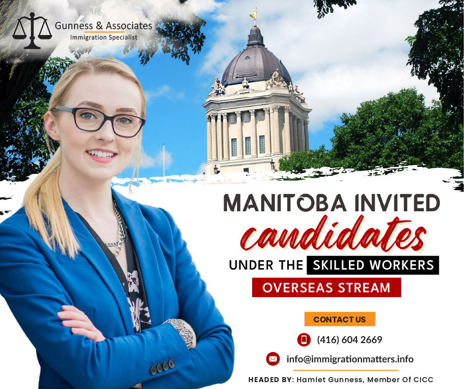 On April 27, 2023, Manitoba held a new invitation round in the MPNP. In EOI draw #177, the MPNP under the Skilled Workers Overseas stream and issued 558 LAAs to eligible candidates (344 to Express Entry candidates). The lowest score in the SWO category was 616 points, 103 points fewer than in the previous draw. In general, the MPNP invites candidates under three streams: Skilled workers in Manitoba, SWO, and the International Education Stream. In this round of invitations, Manitoba held an SWO-only draw. In 2023, MPNP invited 4,439 candidates, and 951 of them received invitations in the Express Entry.Draws of Manitoba PNP Skilled Worker Overseas in 2023The details for Manitoba PNP skilled worker overseas draws held in 2023 till April 27, 2023, are given in the table below;DateCutoff ScoreApril 27, 2023616April 20, 2023719April 6, 2023708March 23, 2023708March 9, 2023666February 23, 2023721February 9, 2023709January 26, 2023713January 12, 2023713Manitoba Skilled Workers Overseas stream The Manitoba Provincial Nominee Program (MPNP), a Provincial Nominee Program (PNP) run by the province of Manitoba, is made up of a number of immigration streams and is known as Manitoba Skilled Workers Overseas (SWO). Three immigration streams under Manitoba Skilled Workers Overseas target at foreigners with the skills and experience necessary to contribute substantially to Manitoba's workforce.The Skilled Worker Overseas (SWO) pathway recommends candidates who can prove they have a solid connection to Manitoba by:the support of family members or friends;
previous education or work experience in the province; or
an Invitation to Apply received directly from the MPNP as part of a Strategic Recruitment Initiative.Manitoba Expression of Interest (EOI) The pathways under the Skilled Worker Stream and International Education Stream belong to the Expression of Interest (EOI) ranking system. The first step in applying for immigration to Manitoba under the Manitoba Provincial Nominee Program (MPNP) is to submit an EOI. Six criteria are taken into consideration when determining a candidate's EOI ranking: language proficiency, age, work experience, education, adaptability, and risk.Want to know more details about “British Columbia invited skilled candidates and tech workers” you can contact one of our immigration specialists at Gunness & Associates.Tel: (416) 604-2669 Email: info@test.immigrationmatters.infoGunness & Associates has helped thousands of people successfully immigrate to Canada with their families. Our skilled and experienced immigration experts have the expertise to accurately examine your case and advise you on the best method of proceeding to best serve your needs.For honest and straightforward advice, contact the expertsat Gunness & Associates.Get a free Assessment Join our newsletter and get up-to-date immigration news Click hereAll rights reserved ©2023 Gunness & Associates