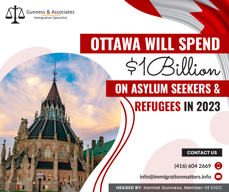 Funding for accommodations and temporary healthcare coverage for asylum seekers and refugees in 2023 will increase significantly. It is anticipated that Immigration, Refugees and Citizenship Canada (IRCC) will spend one billion dollars in the upcoming fiscal year, including $530 million, to provide asylum seekers with short-term accommodations. In addition, the government has announced a new plan to spend $469 million on temporary health insurance for asylum-seekers and refugees. Since 2017, IRCC has provided $551.6 million to the provinces and municipalities through its Interim Housing Assistance Program (IHAP) to reduce pressures on asylum-related housing issues.Safe Third Country Agreement (STCA) The boost in spending on accommodation and healthcare for asylum seekers and refugees came only three days after Prime Minister Justin Trudeau and US President Joe Biden signed the most recent Safe Third Country Agreement (STCA), which was done to close a loophole that had previously allowed migrants to enter Canada along its nearly 8,900 km border with America without authorization.After talks at the Summit of the Americas in Los Angeles in June of last year, Trudeau and the American president reached a deal. Canada made a commitment at the time to accept 4,000 more immigrants annually by 2028.Any migrants trying to get into Canada illegally will be returned back to the United States, according to the most recent STCA agreement signed between the two countries. Once there, individuals can legally ask for asylum in Canada.STCA exceptions for asylum seekers and refugees in 2023If you tried for asylum (refugee status) and did not qualify for an exception set out in the Agreement, you will be sent back to the United States. The STCA has a number of exceptions that take into consideration family unity, the best interests of children, and the public interest. Four types of exceptions include:       Family member exceptions
Unaccompanied minors exception
Document holder exceptions
Public interest exceptionsA refugee claimant must still meet all other eligibility criteria established by Canada's immigration laws, even if they fall under one of these exceptions.39,000 immigrants entered Canada via Roxham Road last yearThe STCA, which was first signed in 2004, only applied that policy to legitimate border crossings, allowing migrants to freely enter Canada through unofficial crossings like Roxham Road and stay there while they wait for hearings or decisions on their cases. According to reports, 39,000 migrants entered Canada illegally across Roxham Road last year. That wave of unauthorized immigrants seems to have halted due to the new STCA. Also, read;The new Canada-U.S. border deal will cost Canadian taxpayers at least this muchWant to know more details about “Ottawa will spend $1Billion on asylum seekers and refugees in 2023” you can contact one of our immigration specialists at  Gunness & Associates.Tel: (416) 604-2669 Email: info@test.immigrationmatters.infoGunness & Associates has helped thousands of people successfully immigrate to Canada with their families. Our skilled and experienced immigration experts have the expertise to accurately examine your case and advise you on the best method of proceeding to best serve your needs.For honest and straightforward advice, contact the expertsat Gunness & Associates.Get a free Assessment Join our newsletter and get up-to-date immigration news Click hereAll rights reserved ©2023 Gunness & Associate
