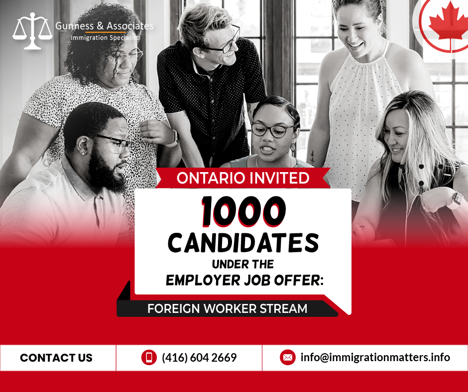 On June 20, 2023, the Government of Ontario held new draws in the Employer Job Offer: In-Demand Skills Stream (EJO IS) and Employer Job Offer: Foreign Worker Streams (EJO FW) of the Ontario Immigrant Nominee Program (OINP). The province held two draws in the EJO FW Stream and issued 744 invitations to apply (ITAs) to eligible candidates working in healthcare and construction occupations. In addition, Ontario held another draw for the EJO IS stream. Ontario issued 256 invitations to apply in a general draw to candidates with a minimum score of 26. In total, OINP issued invitations to 20,198 candidates in 2023.Overview of the latest Foreign Worker Streams drawThe Government of Ontario held new draws in the Employer Job Offer: In-Demand Skills Stream (EJO IS) and Employer Job Offer: Foreign Worker Stream (EJO FW) of OINP. Targeted invitations to apply were also sent out by the OINP to individuals in the EOI pool who might be qualified for the Employer Job Offer: Foreign Worker stream. OINP invited 426 and 318 candidates in two separate draws with a score range of 36 and above and 33 and above, respectively. OINP issued invitations to different occupations in both draws.Occupations Invited in 1st Draw of OINPOnly those candidates who had a job offer in one of the NOC occupations listed below were given an ITA:NOC 22212 - Drafting technologists and technicians
NOC 22221 - User support technicians
NOC 22222 - Information systems testing technicians
NOC 22301 - Mechanical engineering technologists and technicians
NOC 22302 - Industrial engineering and manufacturing technologists and technicians
NOC 22311 - Electronic service technicians (household and business equipment)
NOC 22312 - Industrial instrument technicians and mechanics
NOC 72010 - Contractors and supervisors, machining, metal forming, shaping and erecting trades and related occupations
NOC 72011 - Contractors and supervisors, electrical trades, and telecommunications occupations
NOC 72012 - Contractors and supervisors, pipefitting trades
NOC 72013 - Contractors and supervisors, carpentry trades
NOC 72014 - Contractors and supervisors, other construction trades, installers, repairers, and services
NOC 72020 - Contractors and supervisors, mechanic trades
NOC 72021 - Contractors and supervisors, heavy equipment operator crews
NOC 72022 - Supervisors, printing, and related occupations
NOC 72024 - Supervisors, motor transport, and other ground transit operators
NOC 72101 - Tool and die, makers,
NOC 72102 - Sheet metal workers
NOC 72103 - Boilermakers
NOC 72104 - Structural metal and plate work fabricators and fitters
NOC 72105 - Ironworkers
NOC 72106 - Welders and related machine operators
NOC 72200 - Electricians (except industrial and power system)
NOC 72201 - Industrial electricians
NOC 72203 - Electrical power line and cable workers
NOC 72204 - Telecommunications line and cable installers and repairers
NOC 72300 - Plumbers
NOC 72301 - Steamfitters, pipefitters, and sprinkler system installers
NOC 72310 - Carpenters
NOC 72320 - Bricklayers
NOC 72321 - Insulators
NOC 72400 - Construction millwrights and industrial mechanics
NOC 72401 - Heavy-duty equipment mechanics
NOC 72402 - Heating, refrigeration, and air conditioning mechanics
NOC 72403 - Railway carmen/women
NOC 72404 - Aircraft mechanics and aircraft inspectors
NOC 72406 - Elevator constructors and mechanics
NOC 72410 - Automotive service technicians, truck and bus mechanics, and mechanical repairers
NOC 72422 - Electrical Mechanics
NOC 72423 - Motorcycle, all-terrain vehicle, and other related mechanics
NOC 72500 - Crane operators
NOC 73100 - Concrete finishers
NOC 73101 - Tilesetters
NOC 73102 - Plasterers, drywall installers and finishers, and lathers
NOC 73110 - Roofers and shinglers
NOC 73111 - Glaziers
NOC 73112 - Painters and decorators (except interior decorators)
NOC 73200 - Residential and commercial installers and servicers
NOC 73201 - General building maintenance workers and building superintendents
NOC 73202 - Pest controllers and fumigators
NOC 73209 - Other repairers and servicers
NOC 73400 - Heavy equipment operators
NOC 82031 - Contractors and supervisors, landscaping, grounds maintenance, and horticulture services
NOC 92100 - Power engineers and power systems operators
Occupations Invited in 2nd draw of OINPCandidates who have received a job offer in one of the NOC occupations listed below received ITAs from OINP in a separate draw:NOC 30010 - Managers in healthcare
NOC 31100 - Specialists in clinical and laboratory medicine
NOC 31101 - Specialists in surgery
NOC 31102 - General practitioners and family physicians
NOC 31103 - Veterinarians
NOC 31110 - Dentists
NOC 31111 - Optometrists
NOC 31112 - Audiologists and speech-language pathologists
NOC 31120 - Pharmacists
NOC 31121 - Dietitians and nutritionists
NOC 31201 - Chiropractors
NOC 31202 - Physiotherapists
NOC 31203 - Occupational therapists
NOC 31204 - Kinesiologists and other professional occupations in therapy and assessment
NOC 31209 - Other professional occupations in health diagnosing and treating
NOC 31300 - Nursing coordinators and supervisors
NOC 31301 - Registered nurses and registered psychiatric nurses
NOC 31302 - Nurse practitioners
NOC 31303 - Physician assistants, midwives, and allied health professionals
NOC 32100 - Opticians
NOC 32101 - Licensed practical nurses
NOC 32102 - Paramedical occupations
NOC 32103 - Respiratory therapists, clinical perfusionists, and cardiopulmonary technologists
NOC 32104 - Animal health technologists and veterinary technicians
NOC 32109 - Other technical occupations in therapy and assessment
NOC 32110 - Denturists
NOC 32111 - Dental hygienists and dental therapists
NOC 32112 - Dental technologists and technicians
NOC 32120 - Medical laboratory technologists
NOC 32121 - Medical radiation technologists
NOC 32122 - Medical sonographers
NOC 32123 - Cardiology technologists and electrophysiological diagnostic technologists
NOC 32124 - Pharmacy technicians
NOC 32129 - Other medical technologists and technicians
NOC 32200 - Traditional Chinese medicine practitioners and acupuncturists
NOC 32201 - Massage therapists
NOC 32209 - Other practitioners of natural healing
NOC 33100 - Dental assistants and dental laboratory assistants
NOC 33101 - Medical laboratory assistants and related technical occupations
NOC 33102 - Nurse aides, orderlies, and patient service associates
NOC 33103 - Pharmacy technical assistants and pharmacy assistants
NOC 33109 - Other assisting occupations in support of health servicesJoin our RSS Feed Want to know more details about “Ontario invited 100 candidates under Employer Job Offer: Foreign Worker Stream” you can contact one of our immigration specialists at Gunness & Associates.Tel: (416) 604-2669 Email: info@test.immigrationmatters.infoGunness & Associates has helped thousands of people successfully immigrate to Canada with their families. Our skilled and experienced immigration experts have the expertise to accurately examine your case and advise you on the best method of proceeding to best serve your needs.For honest and straightforward advice, contact the expertsat Gunness & AssociatesGet a free Assessment Join our newsletter and get up-to-date immigration news Click hereAll rights reserved ©2023 Gunness & Associates