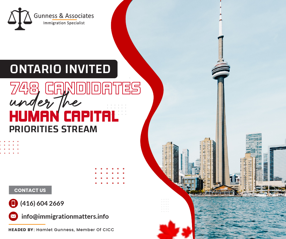 On July 6, 2023, the Ontario Immigrant Nominee Program (OINP) conducted a new invitation draw under the Ontario Human Capital Priorities Stream. In the latest tech draw, the OINP issued 748 targeted Notifications of Interest (NOIs) to candidates with work experience in one of the in-demand tech occupations. Those candidates' CRS Express Entry score was between 479-485 points. The OINP invited candidates under nine national occupational codes (NOC) in this draw. In 2023, Ontario issued 20,946 invitations under all streams of OINP, including 8,499 candidates under the Human Capital Priorities Stream.Invited Occupations in the Ontario Human Capital Priorities StreamNOIs were issued to applicants with a previous work experience in the following national occupational classifications (NOC) codes:NOC 20012 - Computer and information systems managers
NOC 21211 - Data Scientists
NOC 21223 - Database analysts and data administrators
NOC 21230 - Computer systems developers and
NOC 21231 - Software engineers and designers
NOC 21232 - Software developers and programmers
NOC 21233 - Web designers
NOC 21234 - Web developers and programmers
NOC 21311 - Computer engineers (except software engineers and designers)2023 Ontario Immigration Updates About the Human Capital Priorities StreamThe Ontario Immigrant Nominee Program (OINP) has an immigration path called Express Entry Human Capital Priorities (HCP). It enables foreign workers with the appropriate schooling, employment experience, and language skills to apply to live and work permanently in Ontario.Join our RSS Feed Want to know more details about “Ontario invited 748 candidates under the Human Capital Priorities Stream” you can contact one of our immigration specialists at Gunness & Associates.Tel: (416) 604-2669 Email: info@test.immigrationmatters.infoGunness & Associates has helped thousands of people successfully immigrate to Canada with their families. Our skilled and experienced immigration experts have the expertise to accurately examine your case and advise you on the best method of proceeding to best serve your needs.For honest and straightforward advice, contact the expertsat Gunness & AssociatesGet a free Assessment Join our newsletter and get up-to-date immigration news Click hereAll rights reserved ©2023 Gunness & Associates