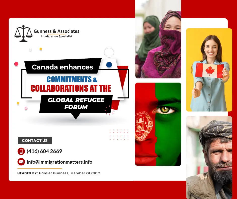 On December 15, 2023, Canada enhanced commitments and collaborations at the Global Refugee Forum. Marc Miller, Minister of Immigration, Refugees and Citizenship Canada (IRCC), attended the Global Refugee Forum in Geneva, endorsing pledges for global refugee solutions. He announced $21 million for the International Organization for Migration (IOM) to aid Afghan populations in Central Asia and Pakistan. This funding will help these countries assist the refugees. Canada plans to resettle over 136,000 refugees in the next three years, focusing on vulnerable groups like women, ethnic and religious minorities, LGBTQI+ communities, Rohingya refugees, and human rights defenders. Canada is committed to expanding refugee labor and education pathways and co-sponsored the Securing Sustainable Futures mega-pledge for refugee education. Canada also funds the IOM to support Mexico in managing migration due to climate change. Canada recognizes that climate change is compelling people to migrate both within and across borders. This is why the Canadian government announced funding for the IOM to assist Mexico in addressing the links between migration, disasters, climate change, and environmental degradation. The IOM will work with Mexico to create an innovative methodology for gathering data on migration, the environment, and climate change, which will then be used to inform potential policy actions by local and state governments.Canada also pledged to continue using different paths to assist more refugees and other displaced people in finding safety. This includes a pledge to turn the Economic Mobility Pathways Pilot, a refugee labor mobility pathway, into a permanent economic immigration program. Canada is additionally looking into an education pathway for eligible refugee and displaced students to study in Canada, as the country continues to advocate for the creation of complementary pathways worldwide.Additionally, Canada co-sponsored the mega-pledge Securing Sustainable Futures to assist all refugee children in receiving a quality education, including access to well-supported national education systems. This co-sponsorship demonstrates Canada's commitment to continuing to collaborate with global partners to advocate for education for refugees and local community members in host countries, as well as to amplify refugee voices.About the Economic Mobility Pathways PilotRefugee resettlement and economic immigration are combined in the Economic Mobility Pathways Pilot (EMPP). It's a route that allows skilled refugees to immigrate to Canada via existing economic programs while also providing employers with access to a new pool of qualified candidates to fill job openings.Join our RSS Feed If you want to know more details about “Canada enhances commitments and collaborations at the Global Refugee Forum" you can contact one of our immigration specialists at Gunness & Associates.Tel: (416) 604-2669 Email: info@test.immigrationmatters.infoGunness & Associates has helped thousands of people successfully immigrate to Canada with their families. Our skilled and experienced immigration experts have the expertise to accurately examine your case and advise you on the best method of proceeding to serve your needs.For honest and straightforward advice, contact the expertsat Gunness & AssociatesGet a free Assessment Join our newsletter and get up-to-date immigration news Click hereAll rights reserved ©2023 Gunness & Associates