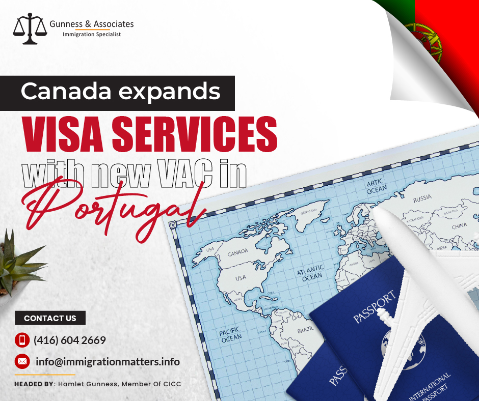 Canada's Minister of Immigration, Refugees and Citizenship, Marc Miller, announced the inauguration of a new Canada VAC in Portugal. Scheduled to commence operations on February 26, 2024, this development marks a pivotal expansion in the Immigration, Refugees and Citizenship Canada (IRCC) network, now spanning 163 locations across 110 countries worldwide.VACs play a pivotal role in streamlining the visa application process by facilitating document submission, ensuring secure transmission to IRCC offices, and providing essential biometric services. With the opening of the Lisbon VAC, Canadian visa applicants, particularly from Portugal, gain unprecedented accessibility to pursue opportunities in Canada, whether for travel, study, or work.One of the primary objectives behind this expansion is to foster stronger bonds between Canada and Portugal, thereby fortifying the longstanding diplomatic relations shared between the two nations. By eliminating the need for Portuguese applicants to travel outside their home country, the Lisbon VAC not only enhances cost efficiency but also prioritizes client satisfaction by offering a seamless application experience.Moreover, the benefits extend beyond Portuguese citizens residing in Portugal. Non-Portuguese individuals in Portugal seeking Canadian visas can also leverage the services provided by the Lisbon VAC, further promoting inclusivity and accessibility in the visa application process.Appointments for visa application submissions and biometric services at the Lisbon VAC can be scheduled starting February 12, 2024, providing ample time for prospective applicants to plan and prepare for their Canadian endeavors.The relationship between Canada and Portugal is underpinned by various bilateral agreements, including a noteworthy youth mobility arrangement. Celebrating 70 years of diplomatic relations in 2022, both countries offer youth aged 18 to 35 the opportunity to work and travel for up to 24 months, fostering cultural exchange and mutual understanding.According to the 2021 Census, approximately 448,000 individuals of Portuguese origin currently reside in Canada, underscoring the significance of this demographic in the bilateral relationship between the two nations.The establishment of the Canada Visa Application Center in Lisbon, Portugal, signifies a proactive step towards enhancing accessibility, efficiency, and bilateral relations between Canada and Portugal. As both countries continue to strengthen their ties, prospective applicants can look forward to a smoother and more accessible visa application process, opening doors to new opportunities and experiences on both sides of the Atlantic.Join our RSS Feed If you want to know more details about “Canada expands visa services with new VAC in Portugal" you can contact one of our immigration specialists at Gunness & Associates.Tel: (416) 604-2669 Email: info@test.immigrationmatters.infoGunness & Associates has helped thousands of people successfully immigrate to Canada with their families. Our skilled and experienced immigration experts have the expertise to accurately examine your case and advise you on the best method of proceeding to serve your needs.For honest and straightforward advice, contact the expertsat Gunness & AssociatesGet a free Assessment Join our newsletter and get up-to-date immigration news Click hereAll rights reserved ©2023 Gunness & Associates