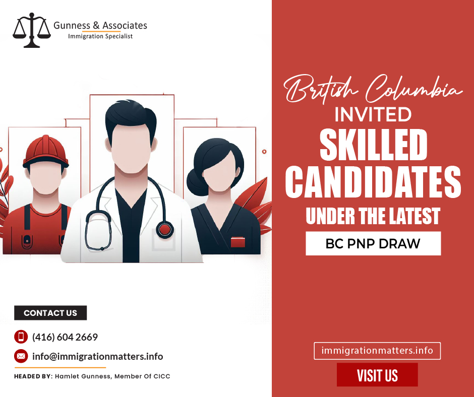 British Columbia invited skilled candidates under the Latest round of invitation draws
